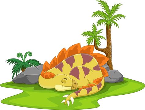 Cartoon Cute Stegosaurus Dinosaur Sleeping 5332282 Vector Art At Vecteezy