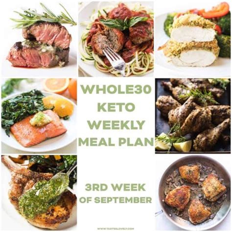 Whole Keto Weekly Meal Plan September Week Tastes Lovely