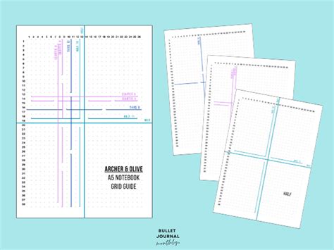 Archer And Olive A5 Bullet Journal Free Grid Reference Printable