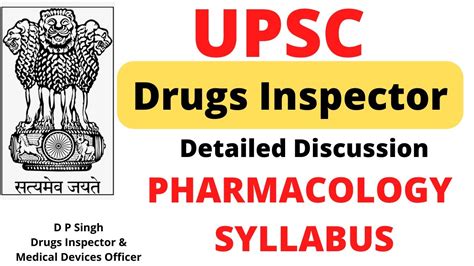 DELHI DRUGS INSPECTOR RECRUITMENT 2022 PHARMACOLOGY SYLLABUS UPSC