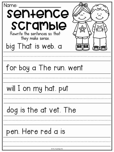 1st Grade Language Arts Worksheets Grammar