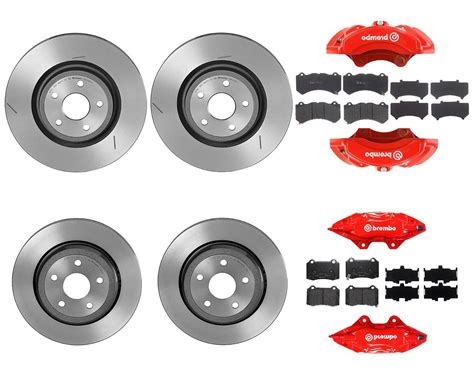 Disc Brake Caliper Rotor Pad Kit Front And Rear Mm Mm