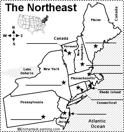 Northeast States And Capital Map