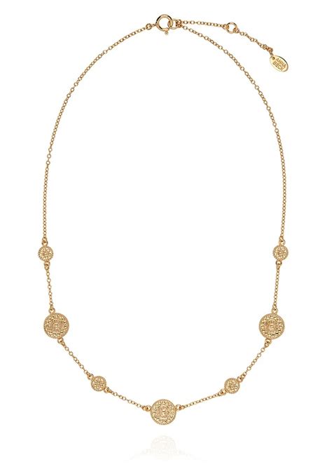 Anna Beck Dotted Station Necklace Gold