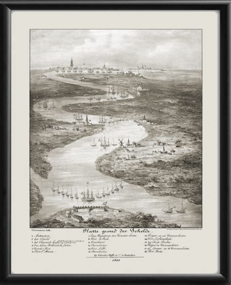 Antwerp And The Scheldt River 1832 Vintage City Maps