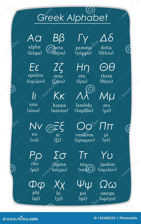 Greek Alphabet Vector On Blue Background Uppercase And Lowercase