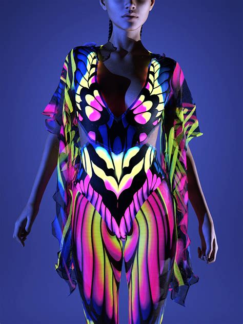 Uv Neon Hooded Fairy Costume Glow In The Dark Store