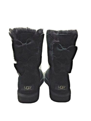 Ugg Classic Short Bailey Bow Meilani Black Women Boot Us 5 Eu 36 Uk