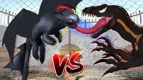 Dinosaurs Battle Toothless Vs Venom Indoraptor Vs Indominus Rex Youtube