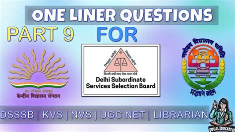 One Liner Questions For Dsssb Kvs Nvs Ugc Net Librarian Exam