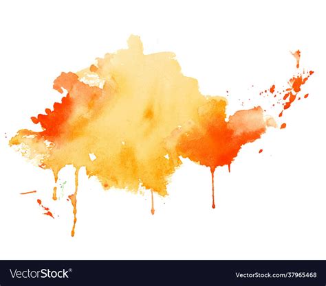 Yellow and orange watercolor splash texture Vector Image