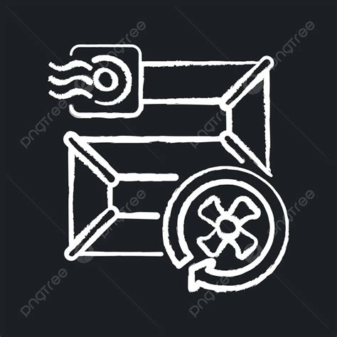 Chalk White Vent Pipes Icon Against Black Background Vector Blackboard