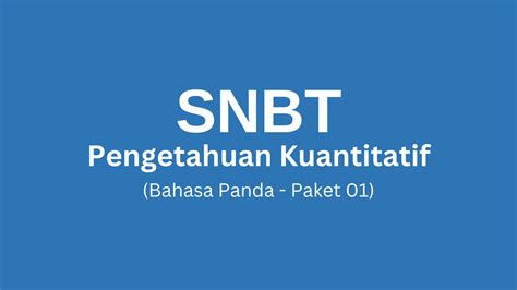 Pengetahuan Kuantitatif UTBK SNBT Minat Matematika