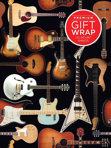 Buy Guitar Retro Theme Wrapping Paper | Music Gift | Music Gift Wrap