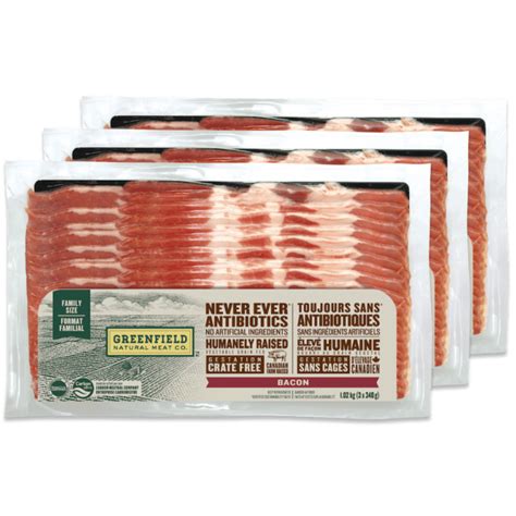 3 PACK Bacon 3x 340g Greenfield Natural Meat Co