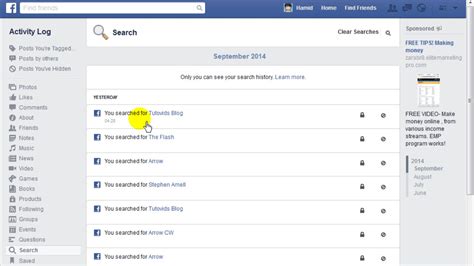 How To View And Delete Your Facebook Search History Youtube