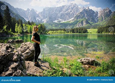 Mature Woman Hiking Stock Photo Image Of Rocks Scene