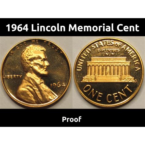 1964 Lincoln Memorial Cent Brilliant Proof Vintage American Penny