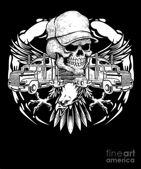 Trucker Tattoo Truck Driver Cool Driver T Digital Art By Thomas