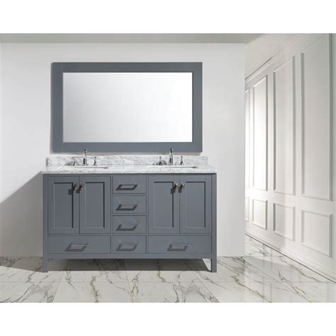 Design Element London 60 Double Sink Vanity Set Gray Free Shipping