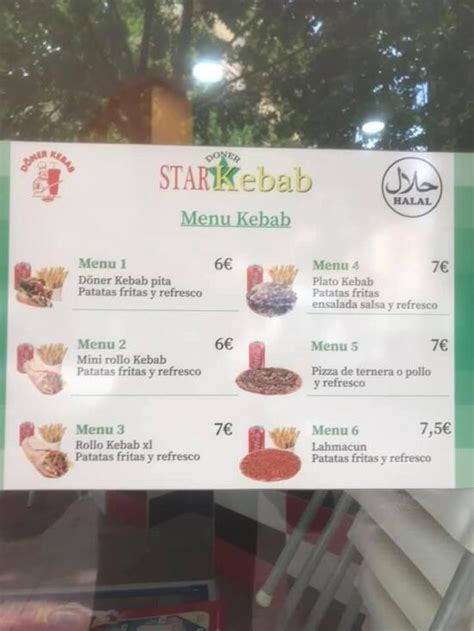 Carta Del Restaurante Star Doner Kebab Calpe