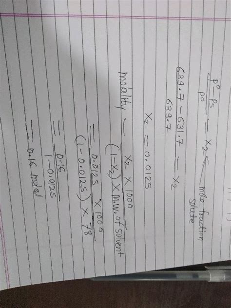 The V P Of Pure Benzene At C Is Mm Hg And The V P Of A