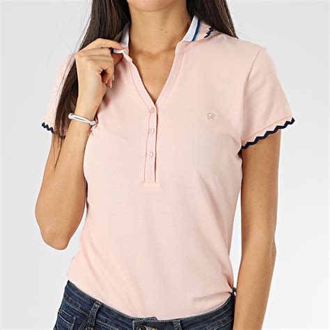 Kaporal Polo Manches Courtes Femme Roxo Rose Saumon Clair