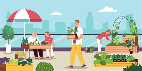 City Community Garden Flat Background 28704795 Vector Art at Vecteezy