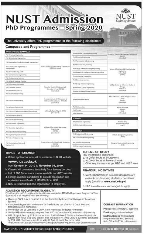 National University Of Sciences And Technology Nust Karachi