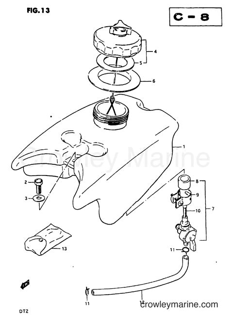 FUEL TANK 1980 Two Stroke Outboard 2 DT2 Crowley Marine