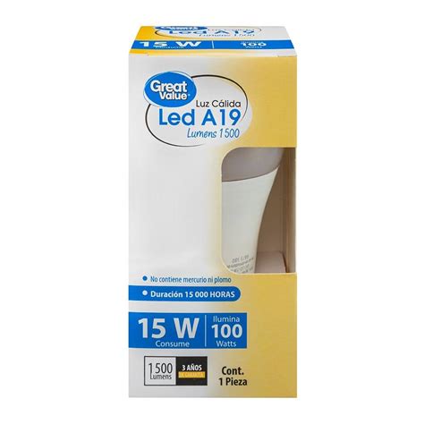 Foco Led Great Value Tipo A Luz C Lida W Bodega Aurrera En L Nea