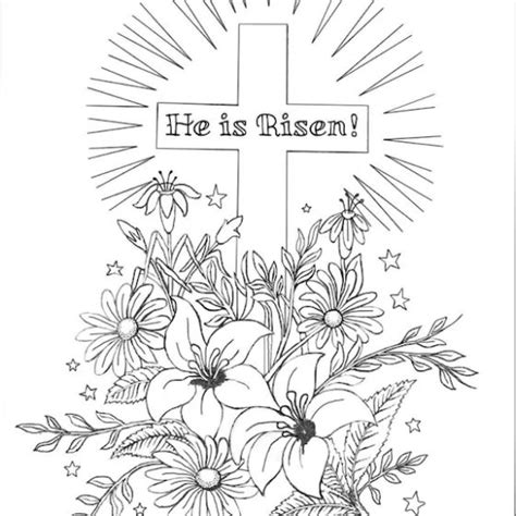 He Is Risen Coloring Page Christian Coloring Easter Drawings