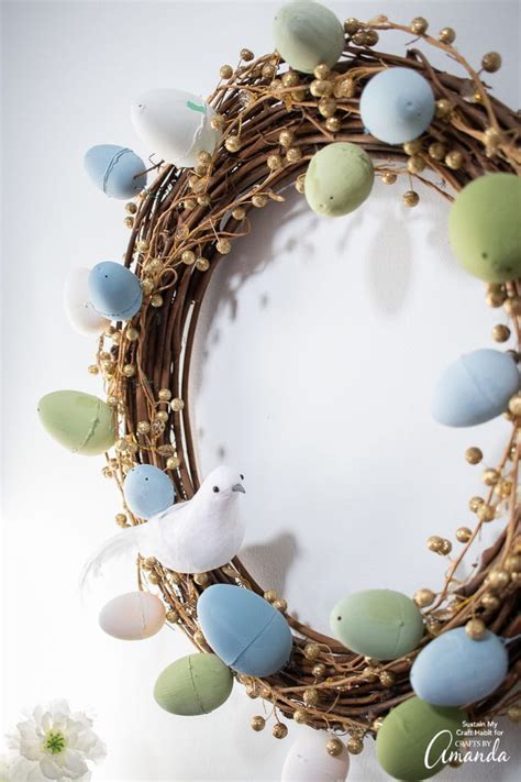 Diy Easter Egg Wreath Tutorial Crafts By Amanda Easter Crafts