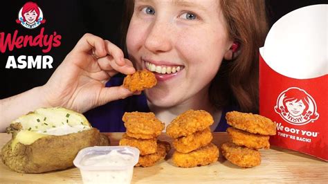 Asmr Wendys Spicy Chicken Nuggets Mukbang No Talking Eating Sounds