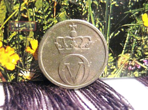 Norway 1965 10 Ore Coin King Olav V Crown Bee Vf Circulated 01