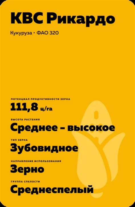 КВС Рикардо - кукуруза. Характеристики и отзывы