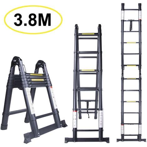 Escalera Plegable Telescópica de Aluminio de 3 8m 1 9m 1 9m