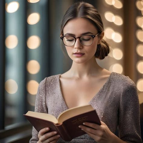 Una Mujer Joven Leyendo Un Libro Foto Premium