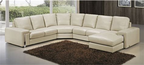 Cream Leather Chaise Sofa | Baci Living Room