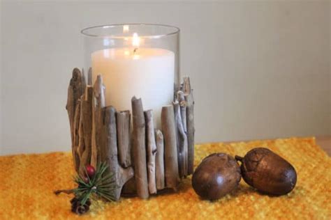 Make A Driftwood Candle Holder Homespun Seasonal Living