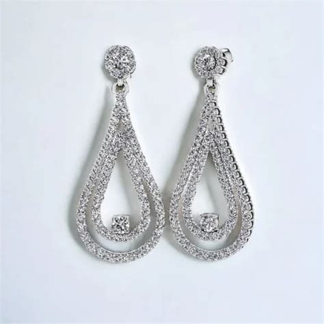 Moissanite Drop Silver Earrings 25 Sterling Silver Earrings For Women