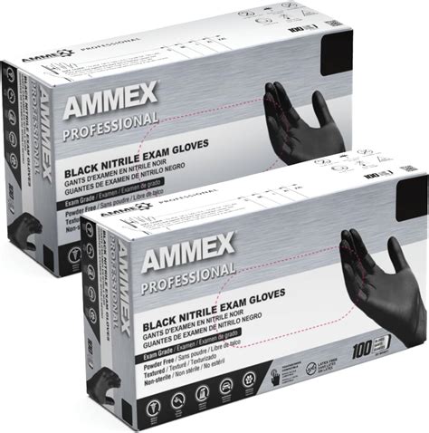 Ammex Professional 3 Mil Black Nitrile Disposable Exam