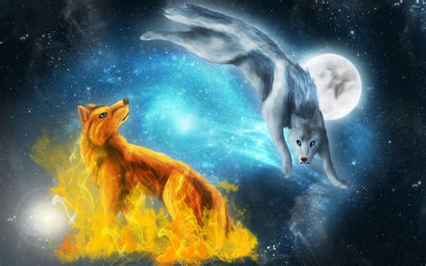 Fire and Ice Wolf Wallpapers - Top Free Fire and Ice Wolf Backgrounds ...