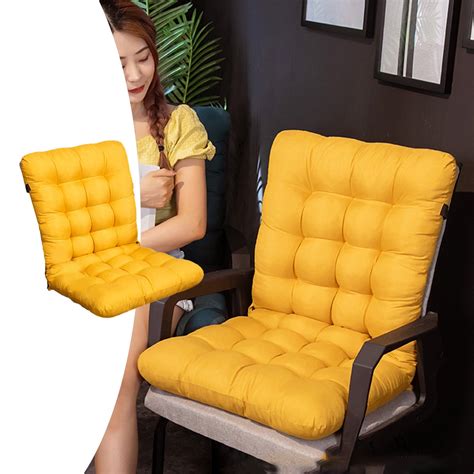 IMossad Office Chair One-Piece Cushions Rocking Chair Cushion with Ties