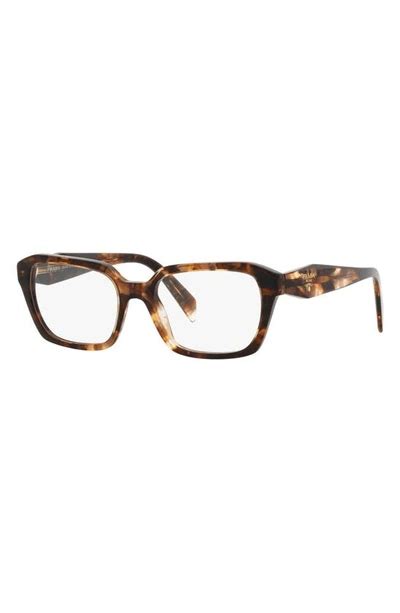 Prada 55mm Square Optical Glasses In Havana Modesens