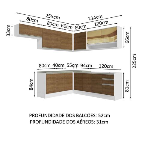 Cocina Integral Esquinera Madesa Glamy 469 Cm Blanco Y Marrón 01