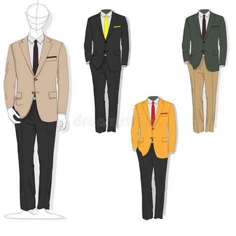 Male Coat Set Vector Stock Vector Illustration Of Jacket 84534405