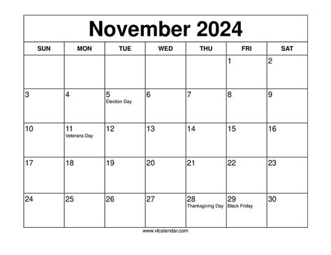 Waterproof Paper November 2024 Calendar Printable Free Carey Correna