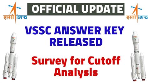 VSSC ANSWER KEY UPLOADED OFFICIAL UPDATE VSSC CUTOFF Survey YouTube