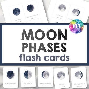 MOON PHASES Flash Cards Montessori Resources Preschool Printable Trong 2024